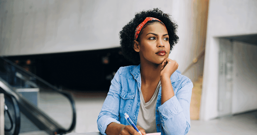 Woman considering sharing her abortion story