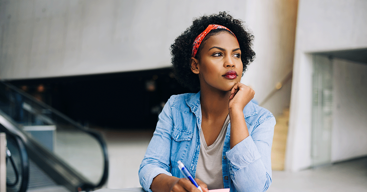 Woman considering sharing her abortion story